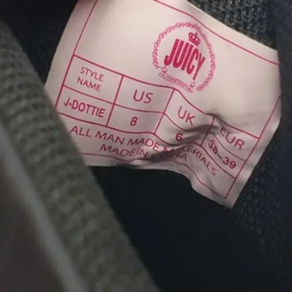 JUICY COUTURE DOTTIE SHOES WOMENS ATHLETIC HIGHTOP PLATFORM SNEAKER BLACK SIZE 8 - Picture 6 of 7